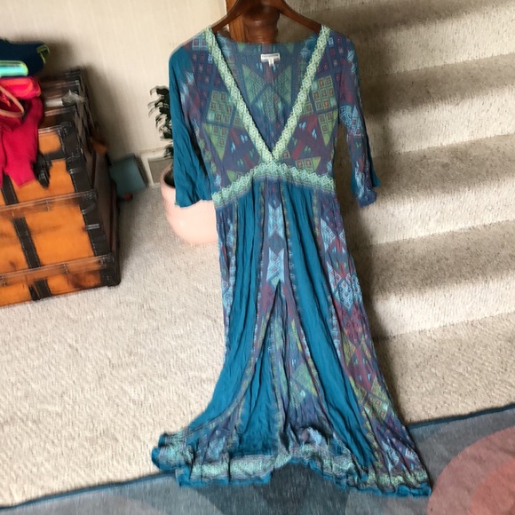 Earthbound Boho Geometric Maxi Dress - Picture 2 of 13